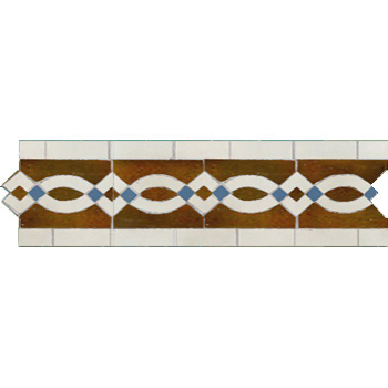 Mosaic House Moroccan tile Zitoune 19-1-2 White,   Light Blue,   Brown,    solid  